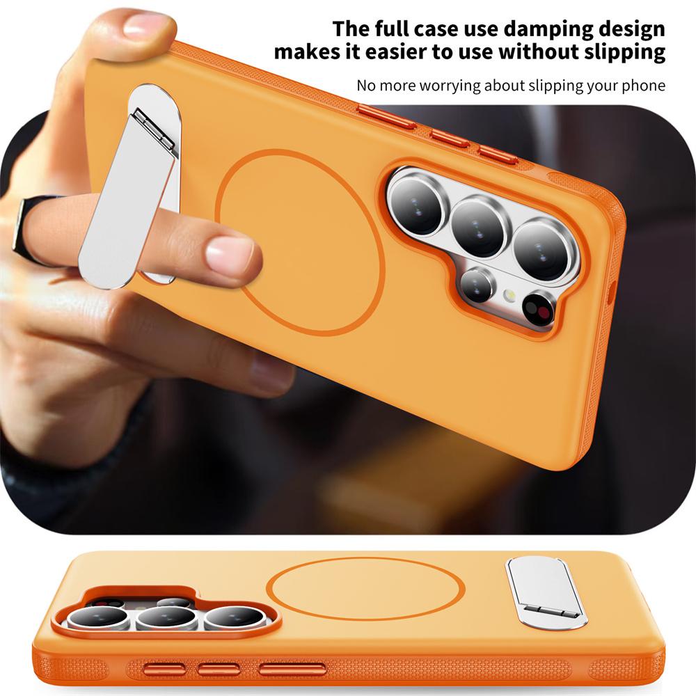 Folding Invisible Stand Bracket Magnetic For Magsafe Cases For Samsung Galaxy S26 S25 FE S24 S23 Ultra Plus PC Shockproof Cover