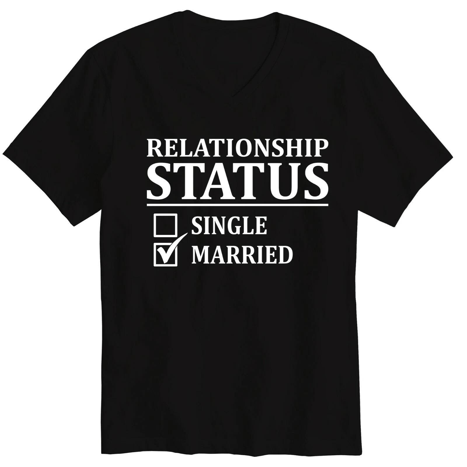 Relationship Status Married Valentine s Day Unisex V-Neck Graphics Tee T-Shirt 3XL