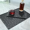 Silicone Coffee Maker Mat Countertop Bar Spill Mats Bar Service Mat Dish Glass Drying Mat For Barista Cocktail Bartender Black