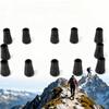 12 Pcs Plastic Trekking Pole Tips Protectors Shock Absorption Black Long Head Rod Cap Protector Walking Cane Tips Protectors