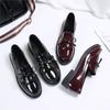 Scarpe basse chunky da donna primavera autunno nuove scarpe da donna scarpe in pelle con fiocco mocassini con frange studenteschi donna Inghilterra C400