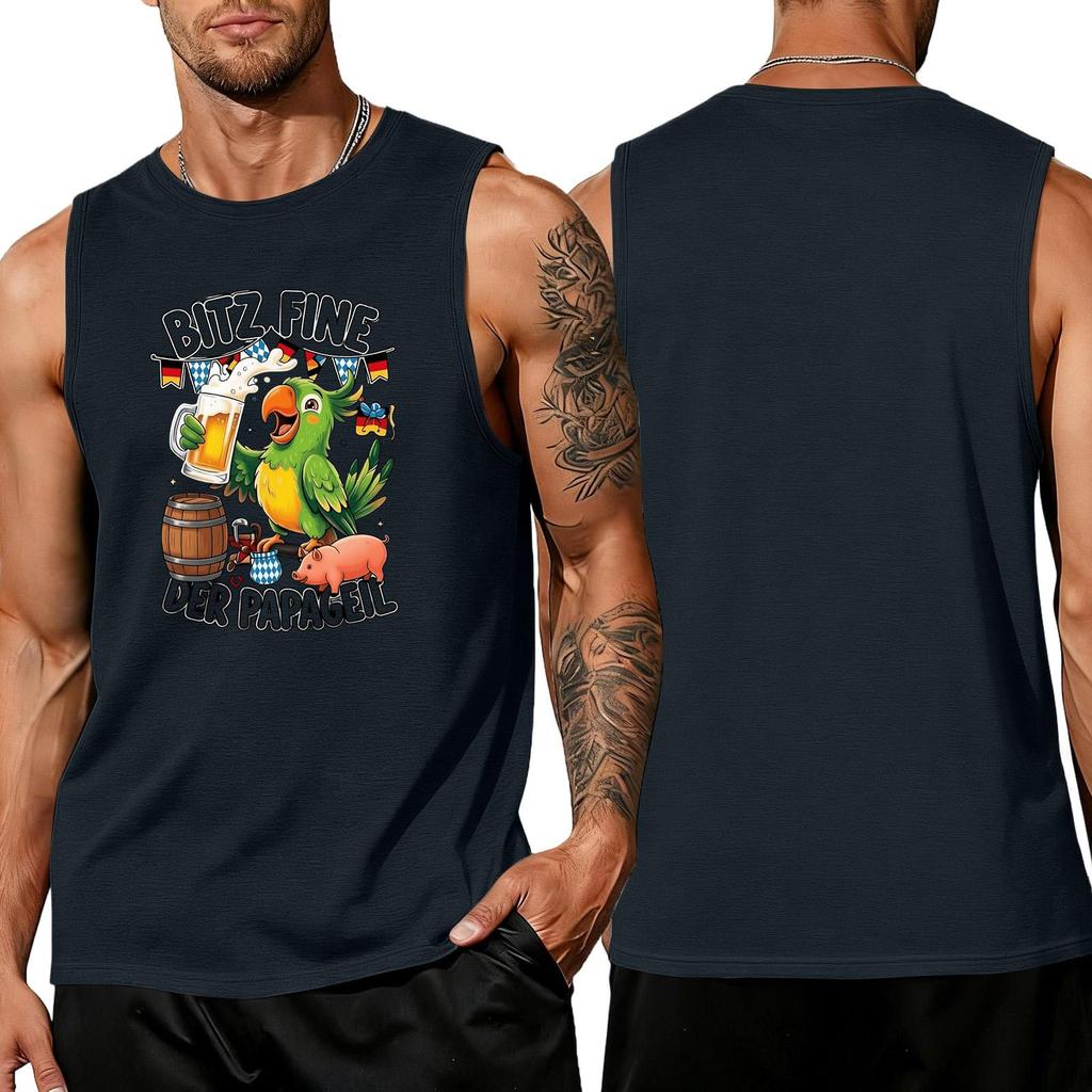 Men's Sleeveless Tank Top Tropical Style Summer Casual Loose Fit Lightweight Daily Wear Beach Shirt for Outdoor Activities