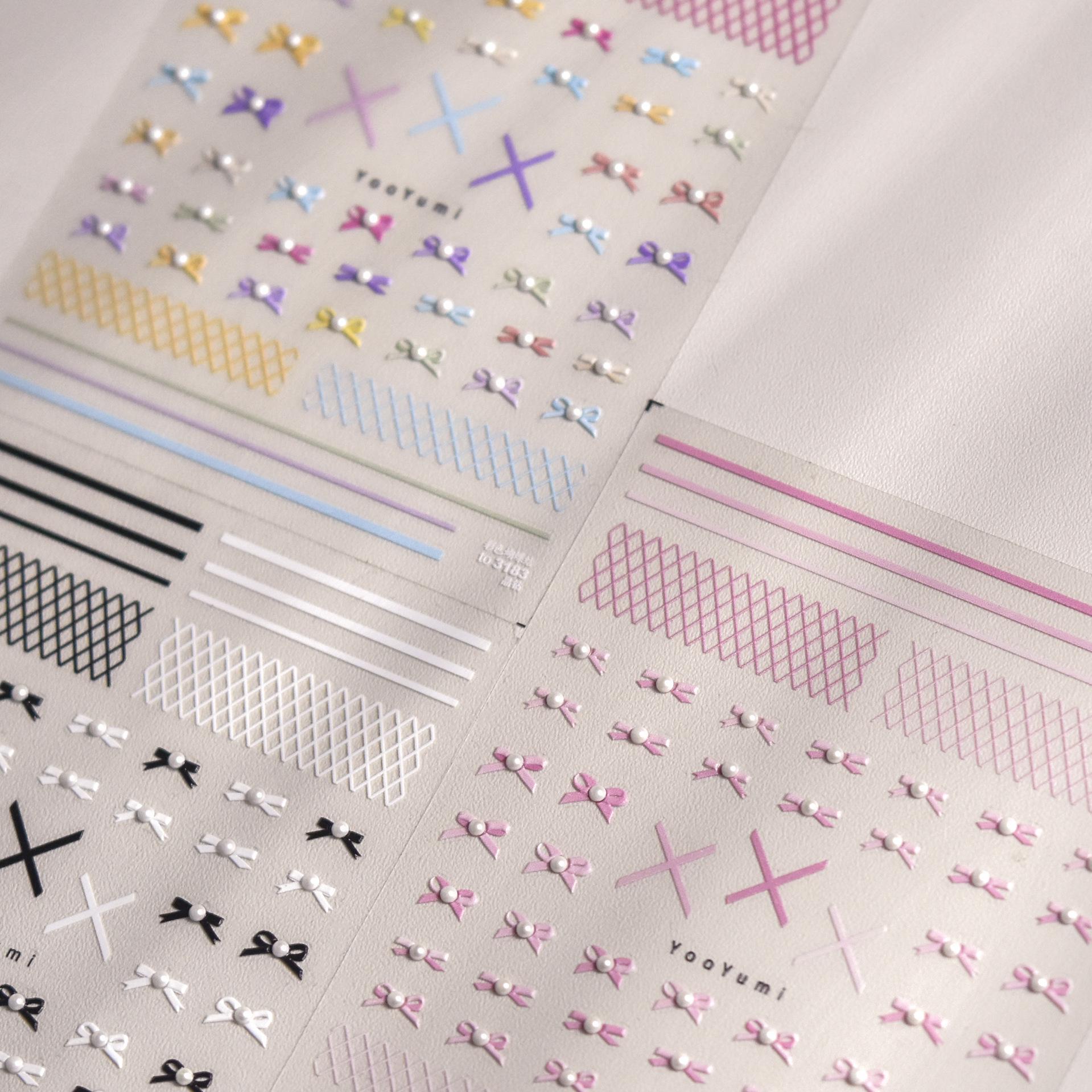 

Internet Celebrity Nail Art Crystal Diamond Ballet Bow Decals - Pink Bow Nail Decorations