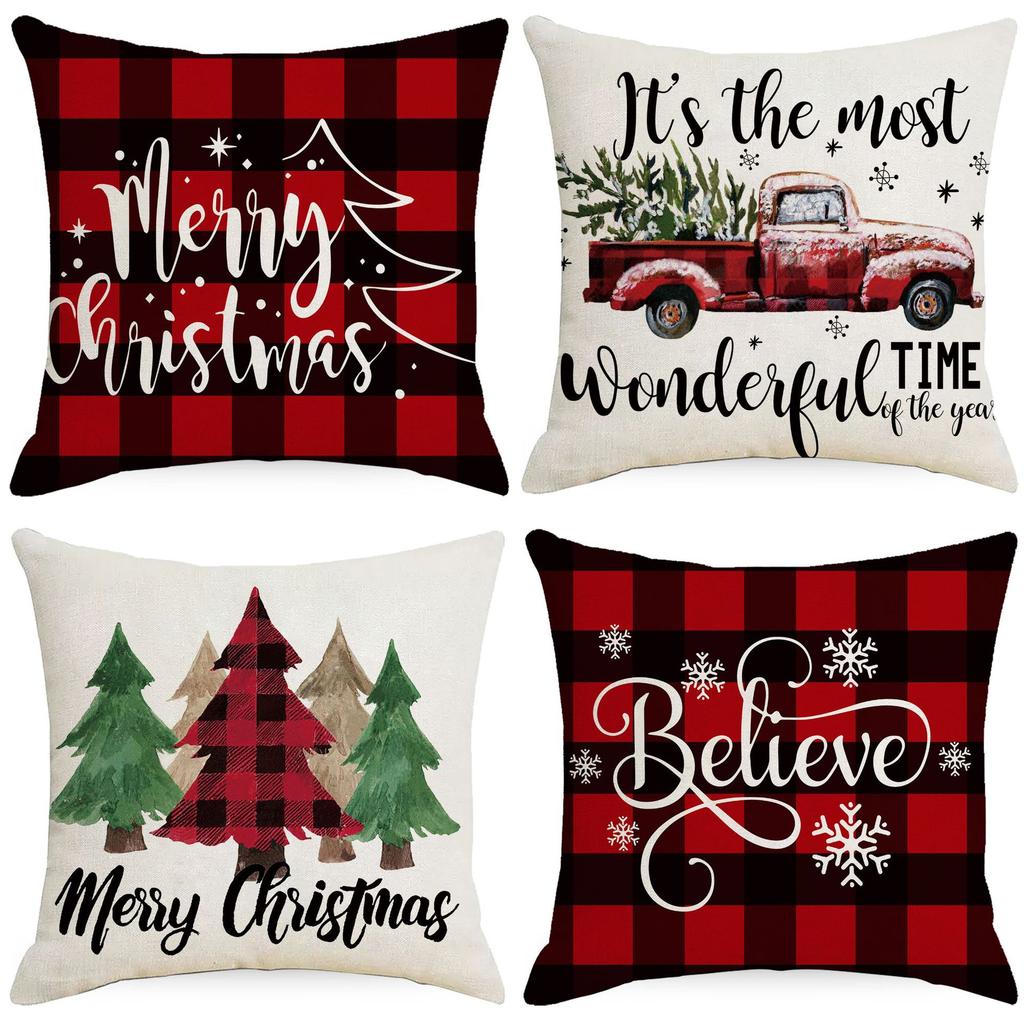 New Christmas Pillowcase Living Room Sofa Bedroom Cushion Pillow Model Room Home Holiday Decoration