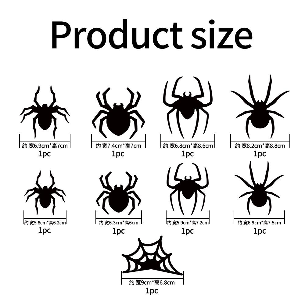 3D LED Bat Halloween Decorations for Home Spider Night Light Sticker for Garden Backyard Party Festive Party Supplies