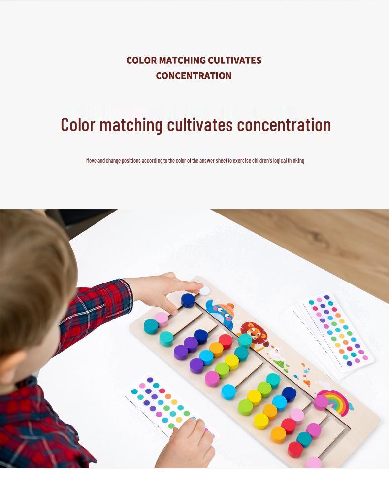 Color Logic Chess Game: Montessori Training Board for Kids Ages 3-5