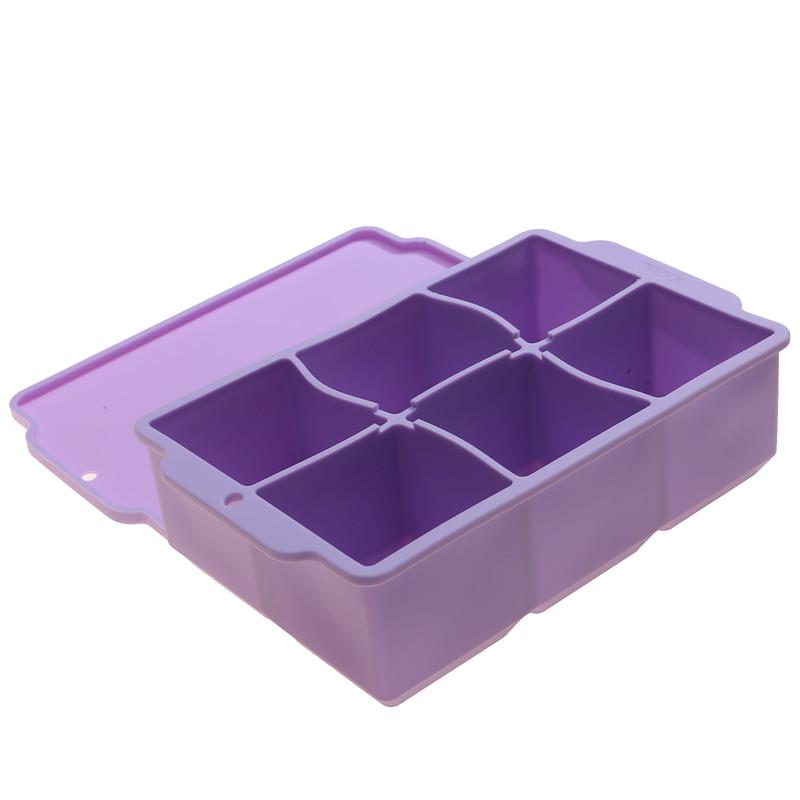 6 сеток большой лоток для льда гигантский большой пищевой силиконовый кубик льда квадратный лоток форма DIY льдогенератор лоток для кубиков льда