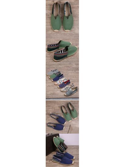 Spring/Summer Couple Espadrilles: Quick-Drying Canvas Loafers, Breathable Comfort, Durable Straw-Woven Fisherman Shoes