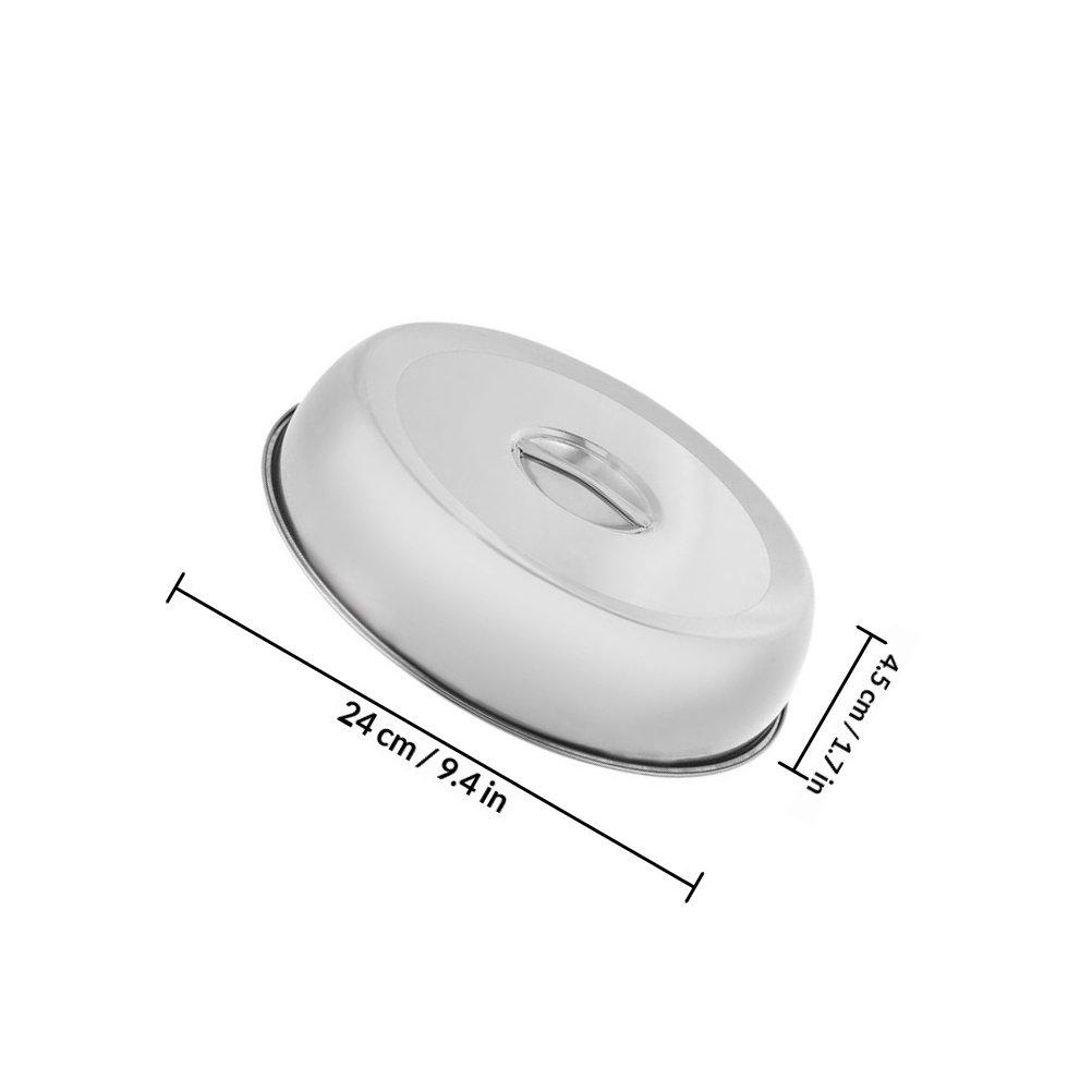 Stainless Steel Food Dome Cover with Ergonomic Handle for Cooking Grilling Serving Keeping Heat Oil Splash Prevention Household