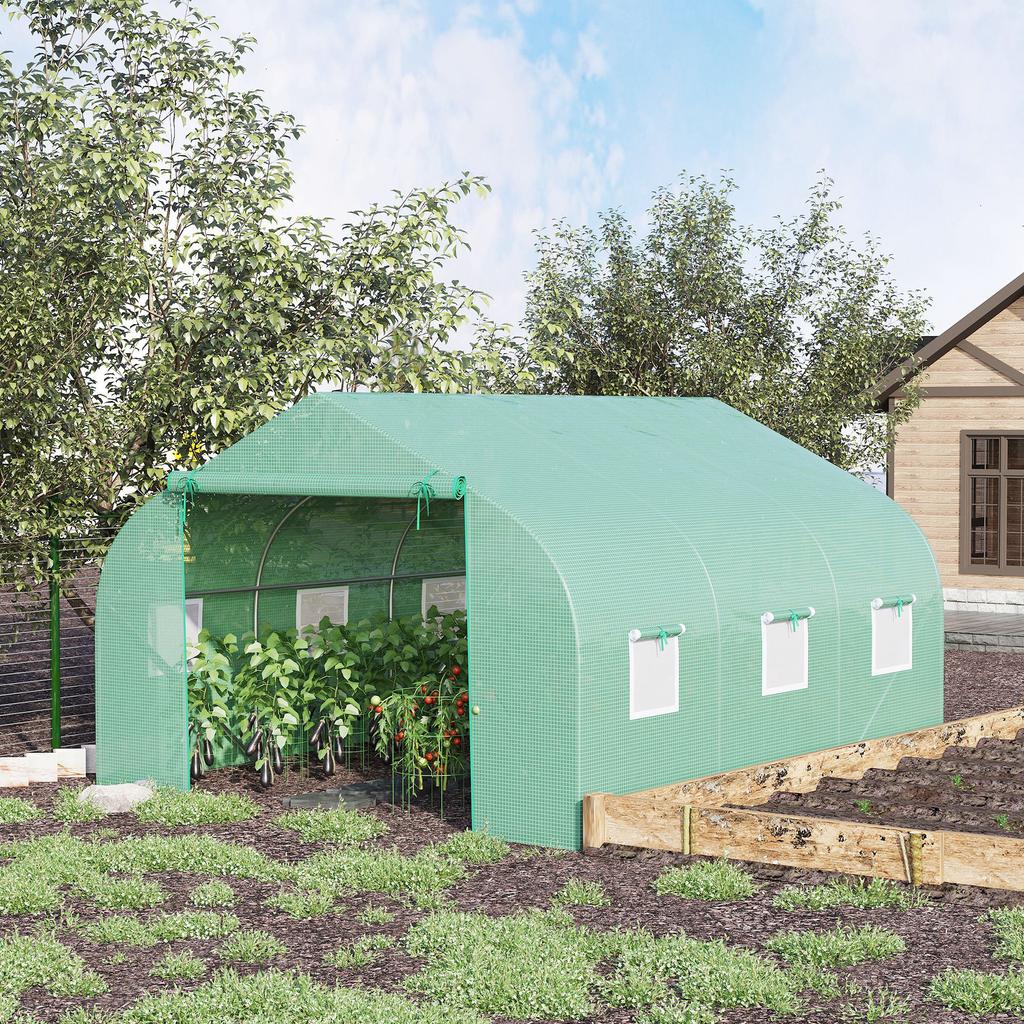 Foil Greenhouse Foil Greenhouse Cold Frame Plant House Tomato House Gable Roof 350L × 300W × 200H Cm