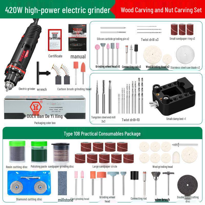 High-Power Electric Grinder & Polisher for Cutting, Jade Opening, Peeling, and Wood Carving
