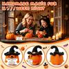Halloween Häkelkürbis Dekor Handgemacht Positiv mit Hexenhut, Herbst Boo Korb Füller, Gemütliche Herbst Wohnaccessoires Mini Gestrickte Plüschfigur,