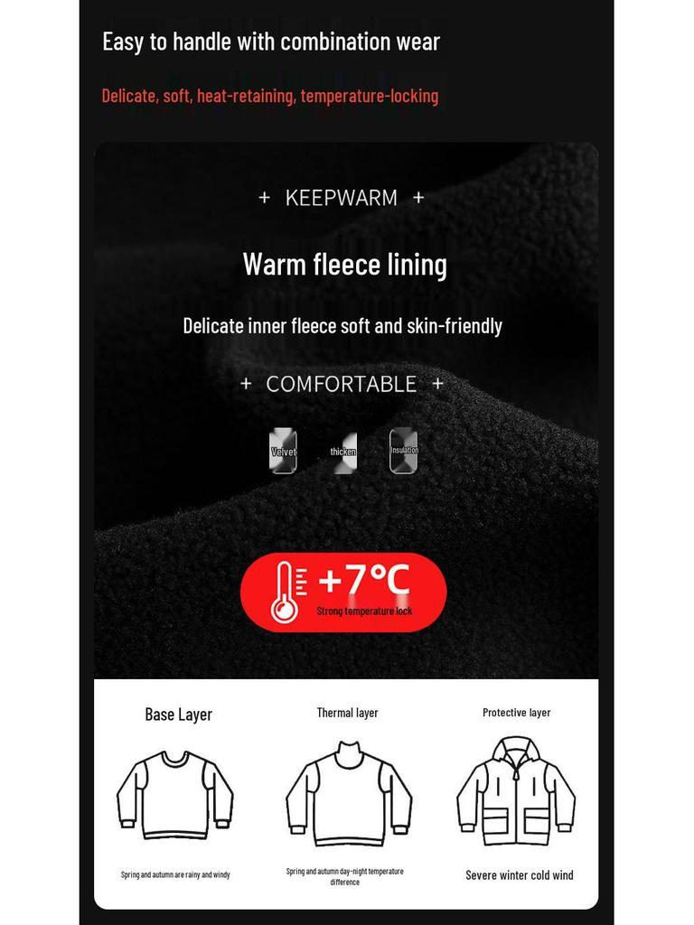 Unisex Winter 3-in-1 Ski Jacket Set: Mountain Style Hooded Workwear