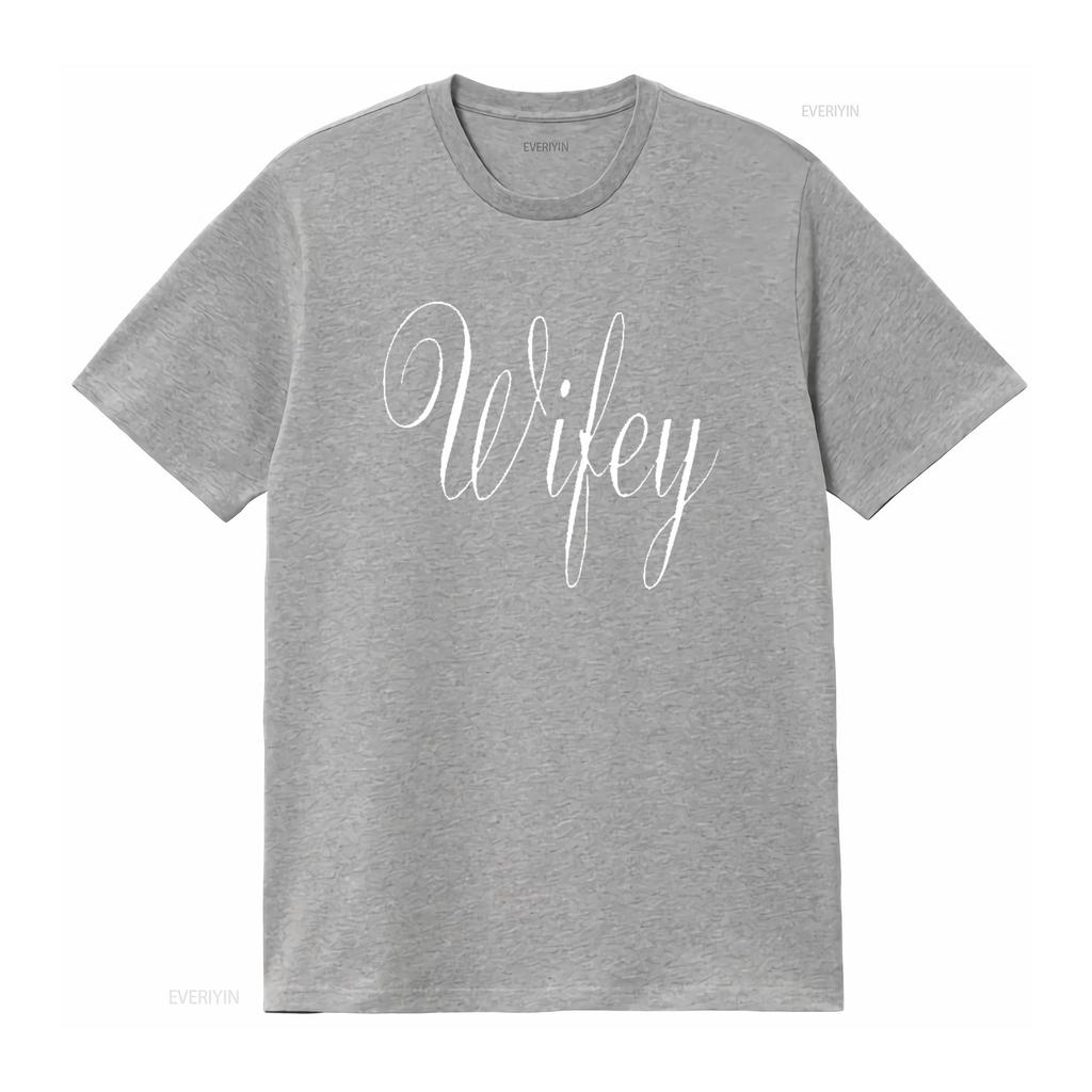 Wifey T Shirt Womens Cotton Dark Black Small vintage Washed designer clothes Soft fashion Slightly Casual graphic Versatile