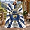 Club Universidad Nacional Pumas Custom Name Flannel Blanket Personalized Soft Warm Plush Throw Blanket Customized Gift for Family Friends