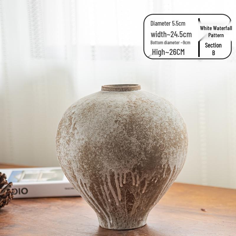 Vaso in Ceramica Stile Wabi-Sabi per Fiori Secchi in Soggiorno