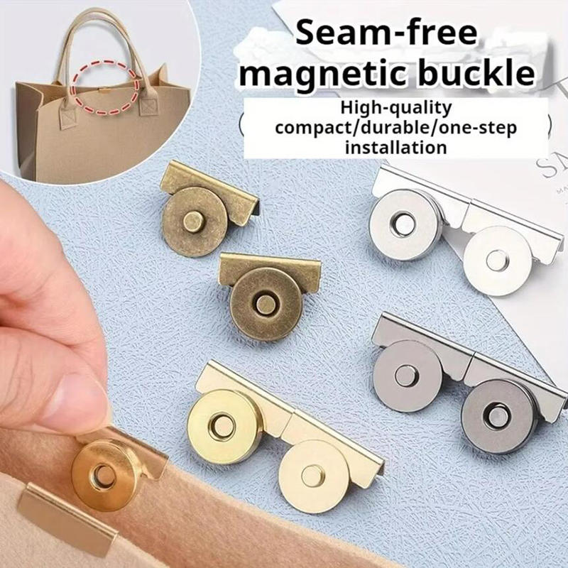 10 Pcs Strong Magnetic Buckle Clasp No-Sew Snap Lock for Purse Bags Clothing DIY Detachable Magnetic Purse Clip