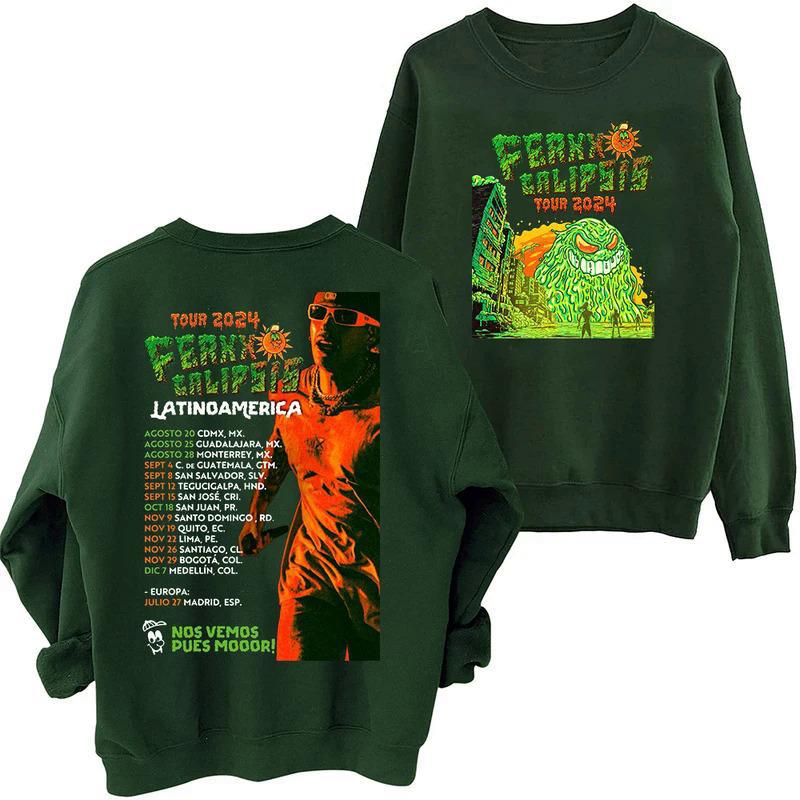 

Толстовка Feid Ferxxocalipsis Tour 2024 с капюшоном XXXL армия зеленый