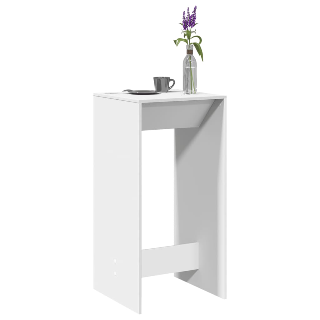 Vidaxl Stolik Barowy, Biały, 51X50X103,5 Cm, Materiał Drewnopochodny