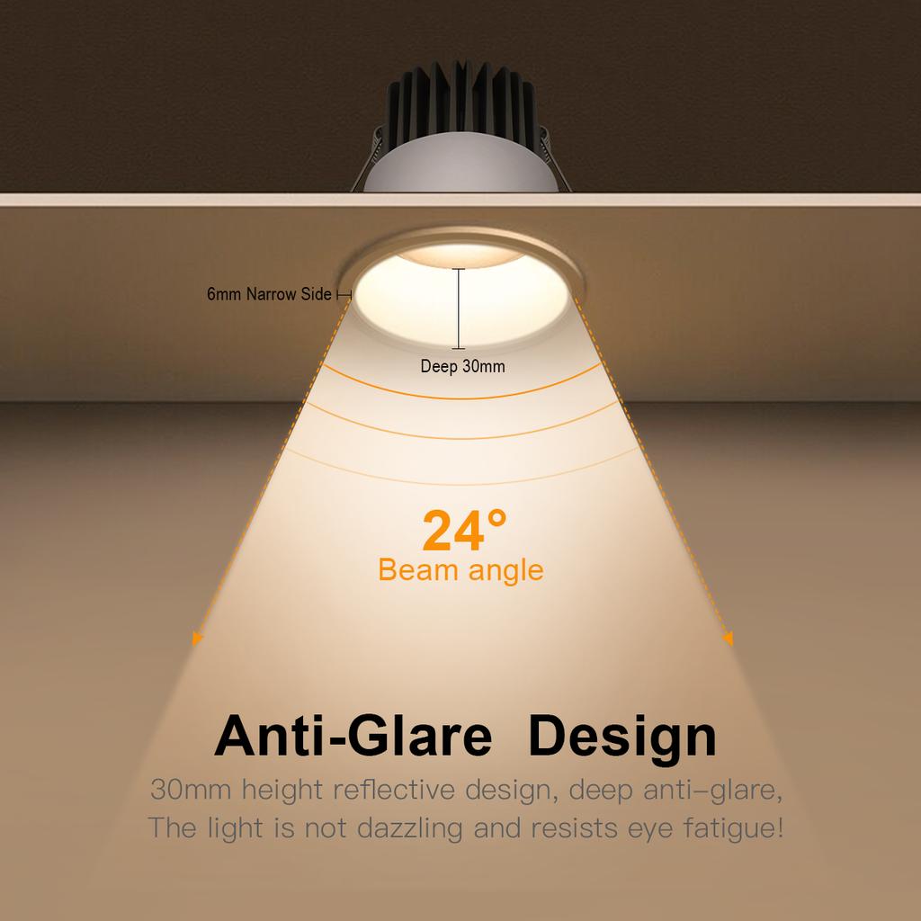 7W 12W COB LED Downlight Aluminium Spotleuchte Einbau Deckenlampe 110V-220V Für Zuhause Wohnzimmer Küche Vitrinenbeleuchtung