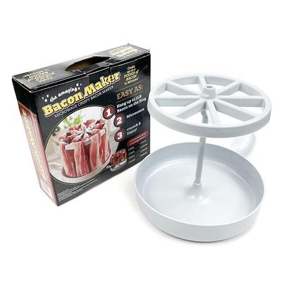BBQ Rack & Meat Dryer: Microwave & Kitchen Hanging Holder for Bacon & Cold Cuts, Plastic Serving Plate