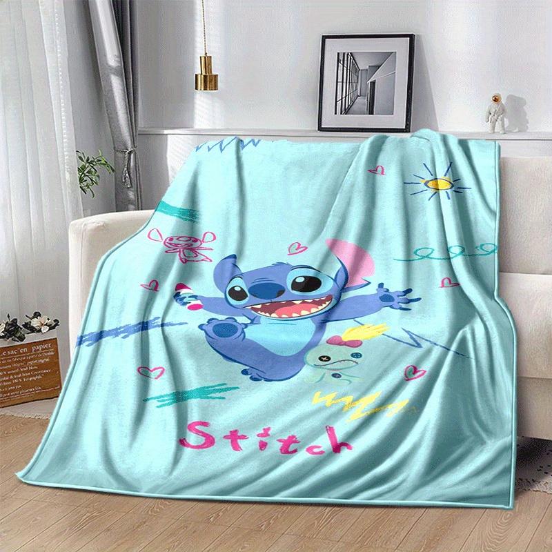 1 Stück Stitch-Druckdecke - Weiche Ganzjahresdecke für das Büro, Personalisierte Geschenkidee mit entzückendem Cartoon-Design