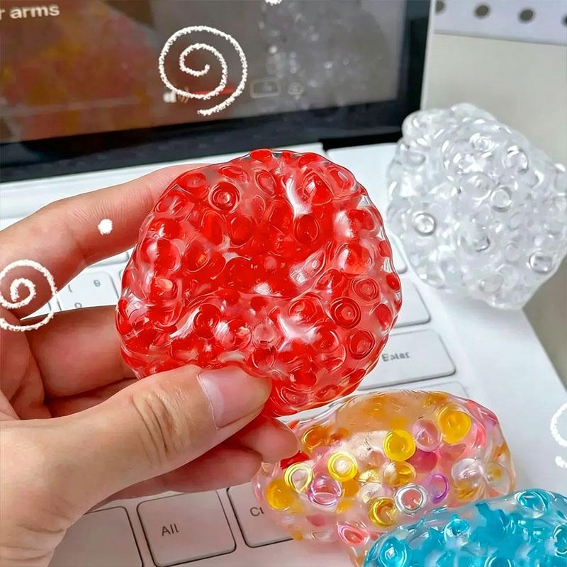 Squishy Balls Ice Beads Squeeze Stress Relief Fidget Toys Kids & Adults Sensory ADHD Relieve Anxiety Calming Down Improve Focus