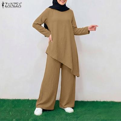 Damen Langarm Lange Bluse und Hose Lässige Zweiteiler Anzugsets