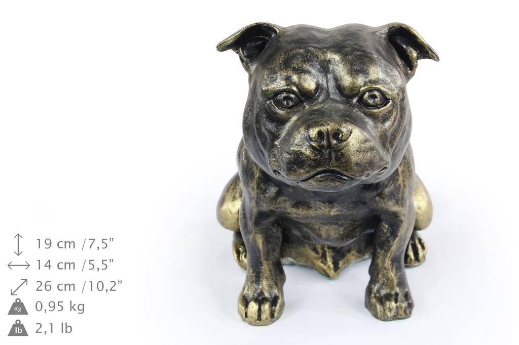 Staffordshire Bull Terrier, Staffy - Dog Statue, Sitting Dog for Desk, Decoration for the Living Room of a Dog Lover by Art-Dog