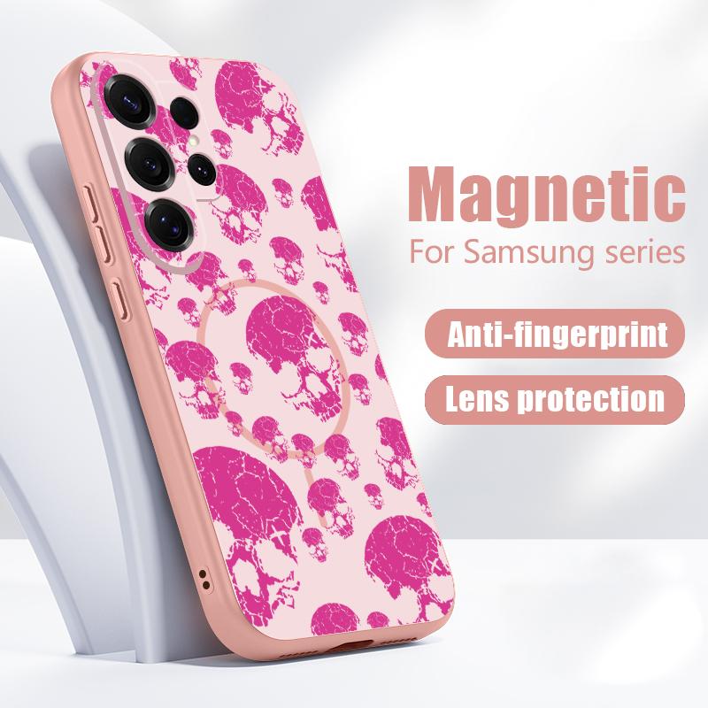 Colorful Skeleton Pattern Case For Samsung S26 Edge S25 FE S24 Plus S23 S22 Ultra A15 A16 A17 A35 A36 A37 A54 A55 A56 A57 5G Magnetic Matte Cover