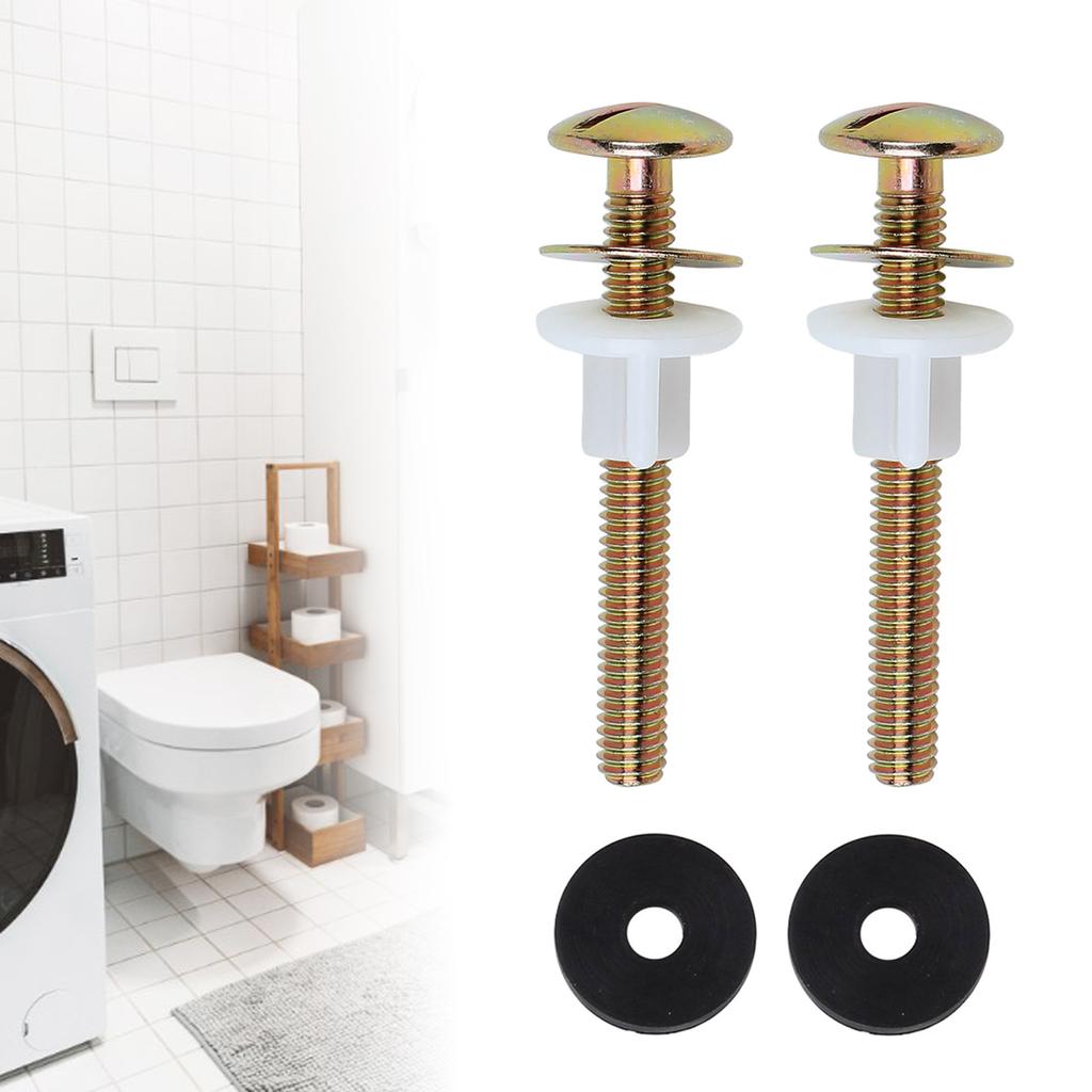 Pack of 2 Toilet Seat Screws Replacement Toilet Seat Screws with Plastic Nuts & Metal Washers Toilet Seat Nuts & Screws