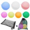Silicone Water Balloons, 7 Colors (Set of 7, 1 of Each Color) with Mesh Storage Bag, Pool, Bath, Unbreakable, Reusable, Water Play