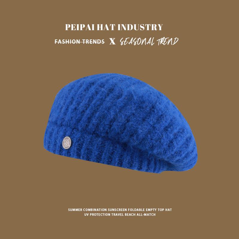 Beret autumn and winter face little girl painter hat versatile classic British retro newsboy hat