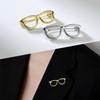 2pcs/set Cute Hollow Out Glasses Brooch Pins Trendy Personality Funny Pin Collar Pin High-end Suit Brooches Accessories Buckle
