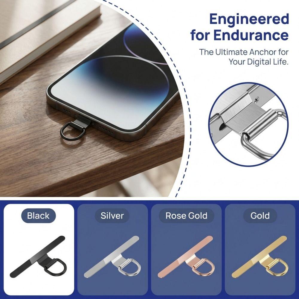 5Pcs Metal Phone Lanyard Connectors Ultra-thin Phone Tether Tab All Phone Cases