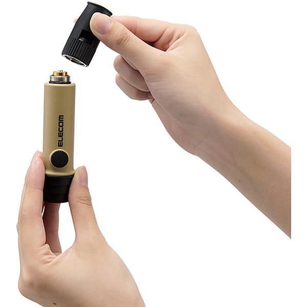 Elecom De Kd03be [flashLight Led Light Lantern Disaster Relief Whistle Small Battery Operated Waterproof Dustproof Ip44 Beige]