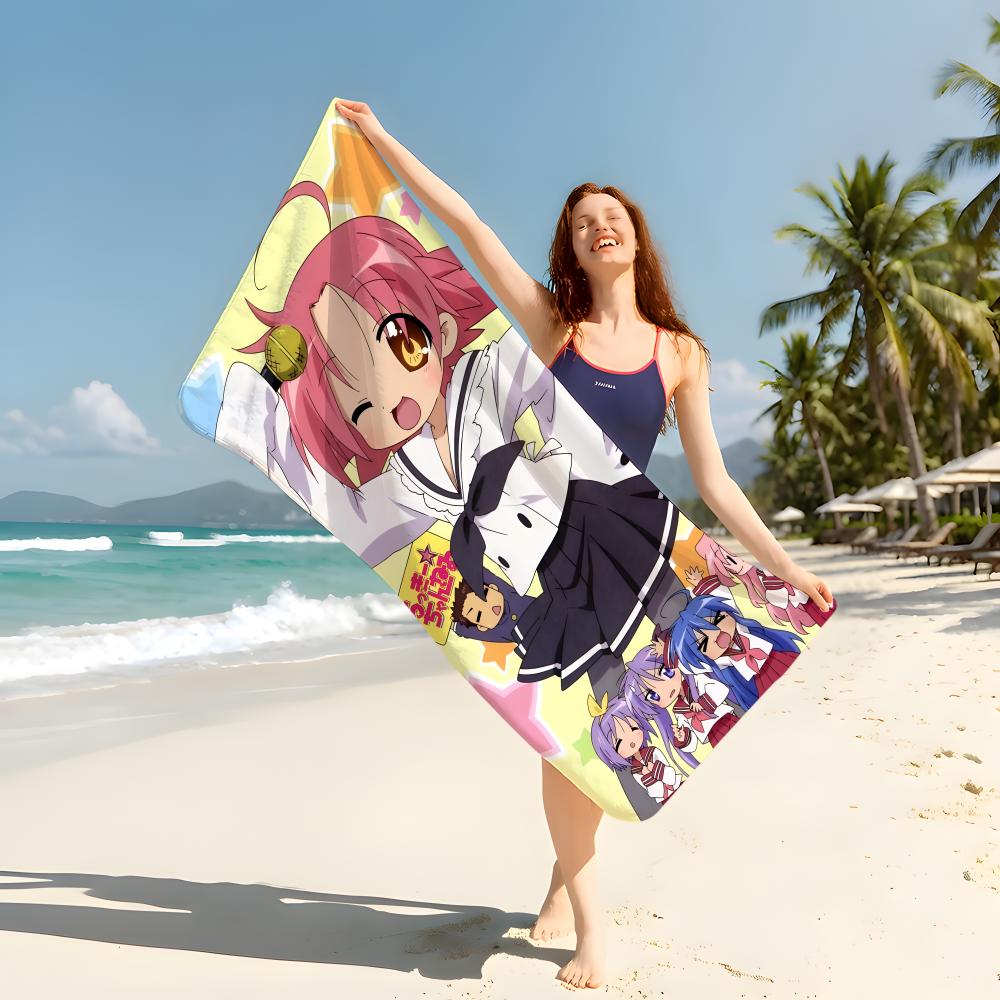 Anime L-Lucky S-Star Towel Beach Blanket Towel  For Travel Gym Shower Luxury Lightweight Camping Pool hot