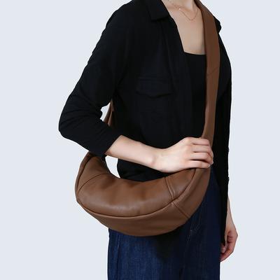 Dumpling Buns Croissants Horn Buns Fashionable Genuine Leather Women's Bag Large-capacity Bag
