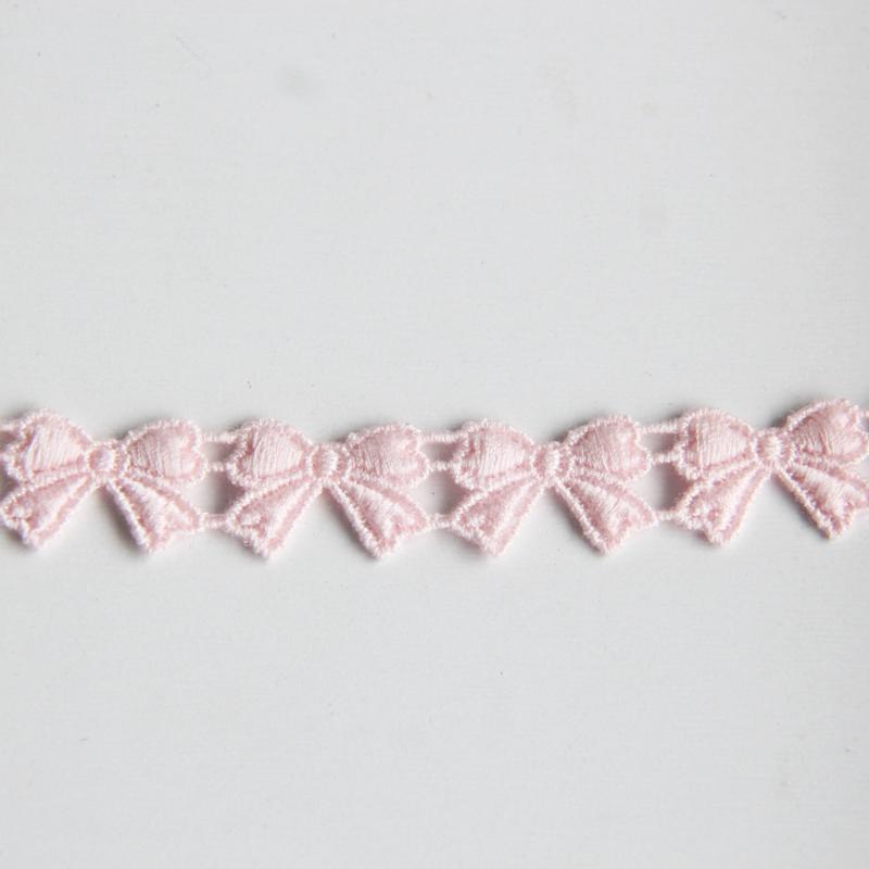 2Yard/Lot Bowknot Embroidered Water Soluble Lace Ribbon DIY Apparel Sewing Fabric Black White Handmade Crafts 1cm Wide