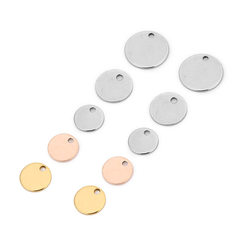 10-20Pcs/Lot Stainless Steel Charms For Jewelry Making Round Stamping Blanks Dog Tag Pendants Diy Necklaces Jewelry Findings
