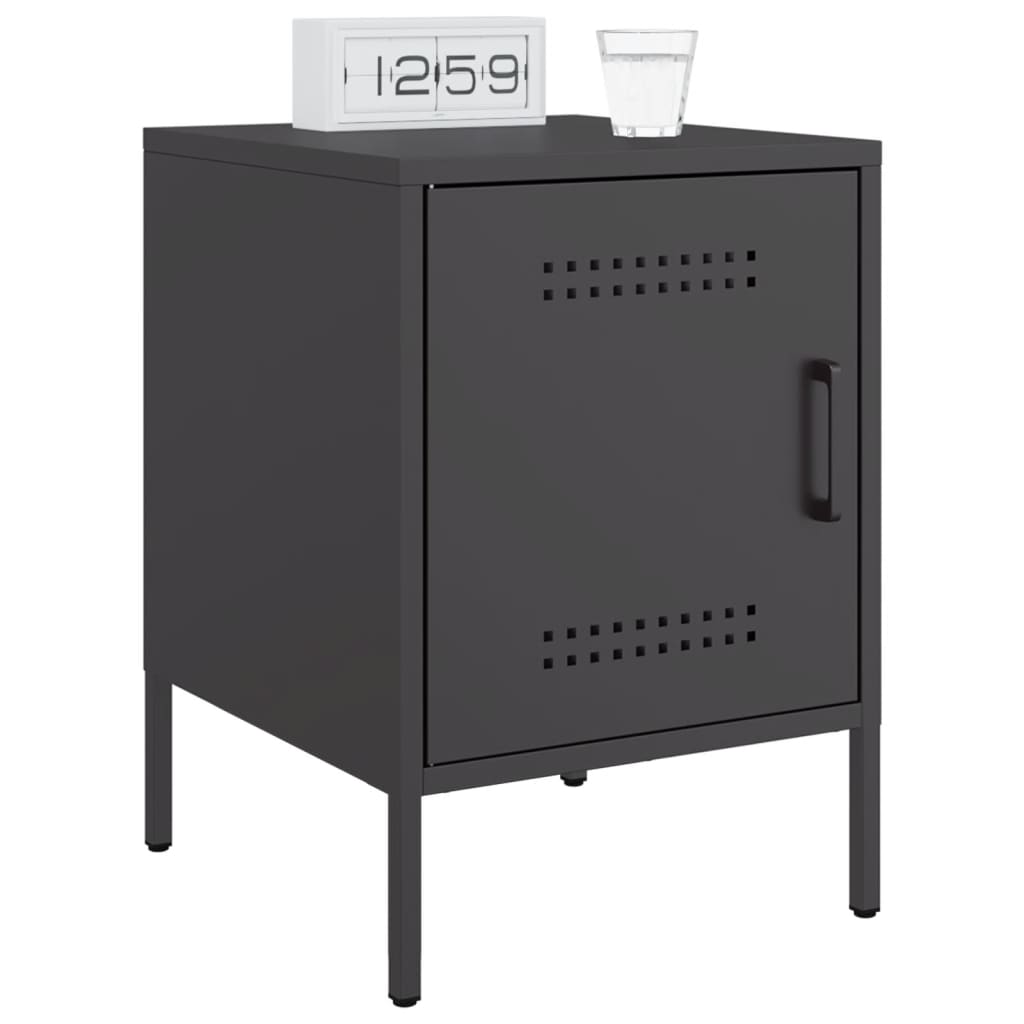 Nightstands 2 Pcs Black 36 X 39 X 50.5 Cm Steel