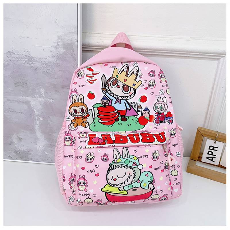 

Backpack Pattern Cartoon Large Capacity Shoulders Bag Gifts Children L(33x27x12cm) розовый