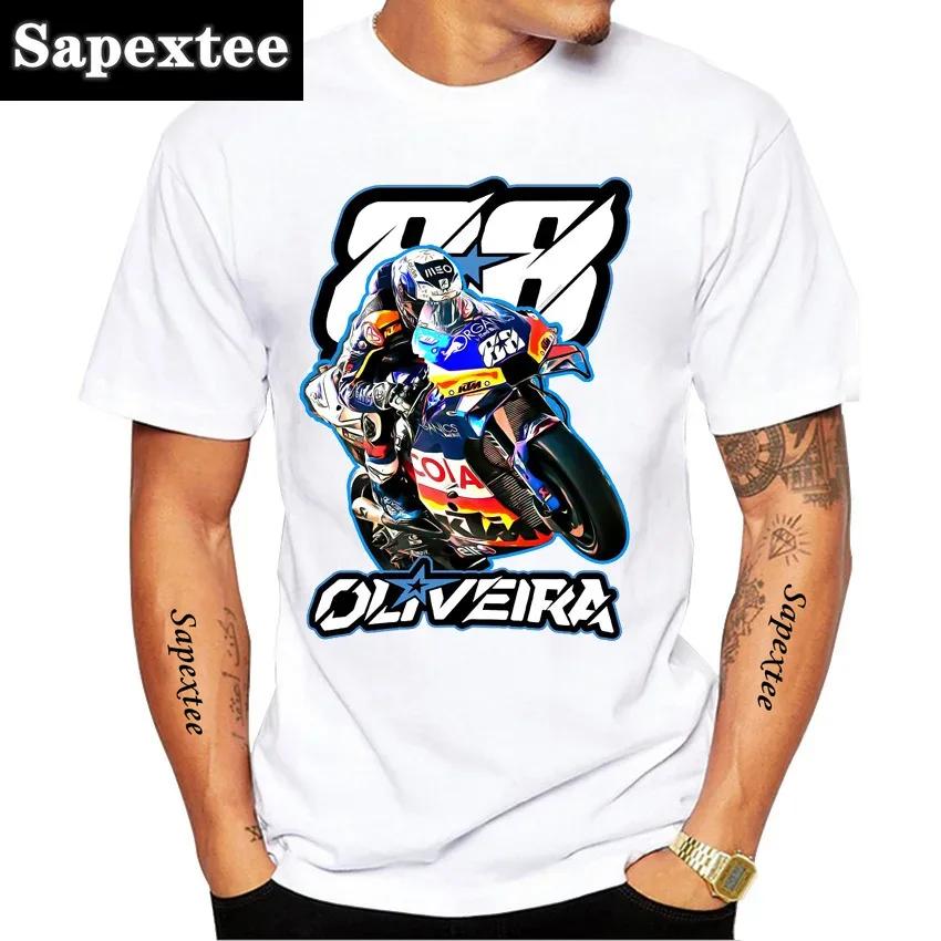 Ny sommar herr kortärmad 2025 Miguel Oliveira 88 Rider T-shirt Moto Sport Pojke Casual T-shirts Motorcykelåkning Vita Toppar