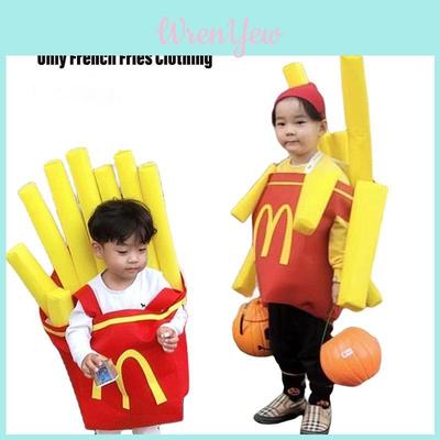 Korean Ins Halloween Children's Costume For Kindergarten Party Show Outfit Boys And Girls French Fries Clothes Inflatable Column)