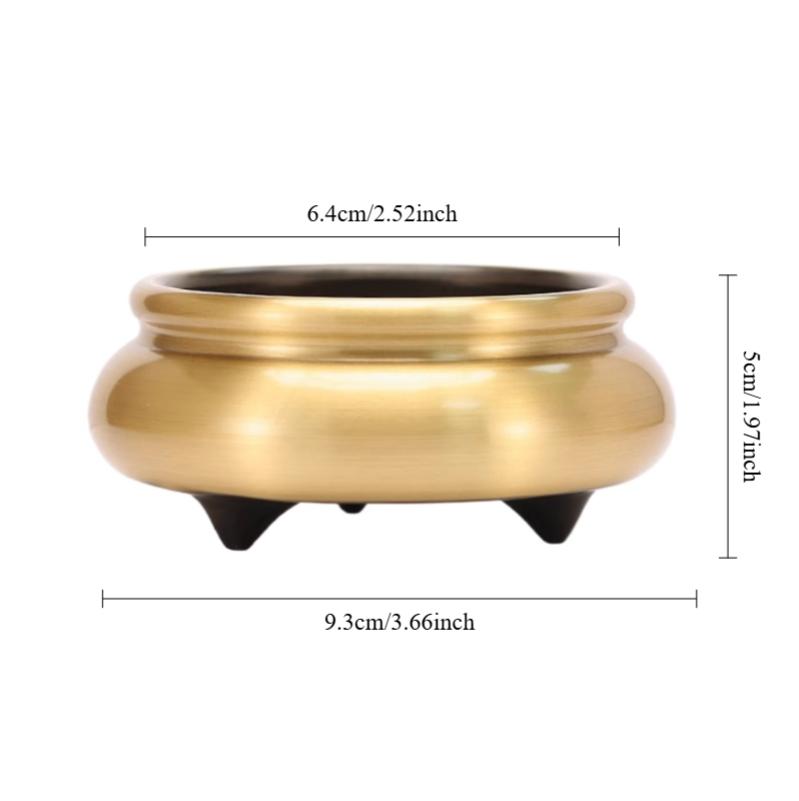 Home Decoration Accessories Copper Incense Burner Ornaments Smooth Incense Burner Large Edge Furnace Home Offerings 1pcs Censer