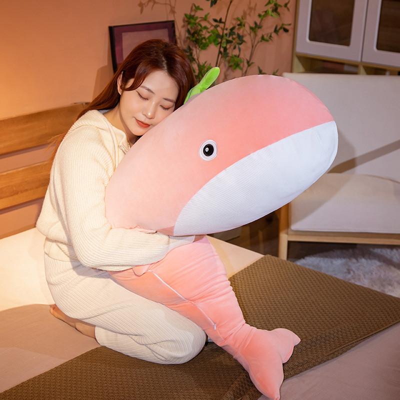 With Grass Whale Plush Toy Marine Animal Stuffed Doll Bedroom Decoration Gift