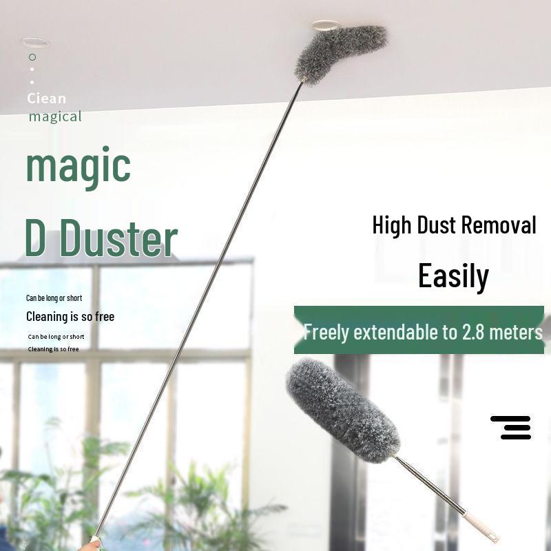 Extendable Electrostatic Chicken Feather Duster for Household Dusting