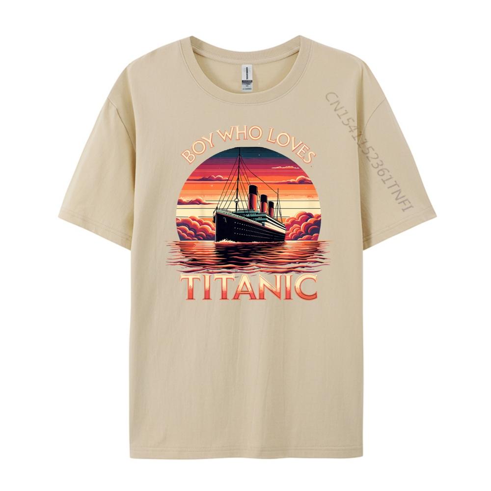 Kids Who Loves The Titanic XS Graphic T Shirts Youth T Shirt Men Vintage