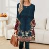 Women's Casual Fashion Long Sleeve Graphic Printed Vintage Dresses With Pockets