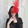 Vintage Half-Face Feather Mask for Women's Masquerade: Perfect for Halloween, Photography, and COS Stage Performances.